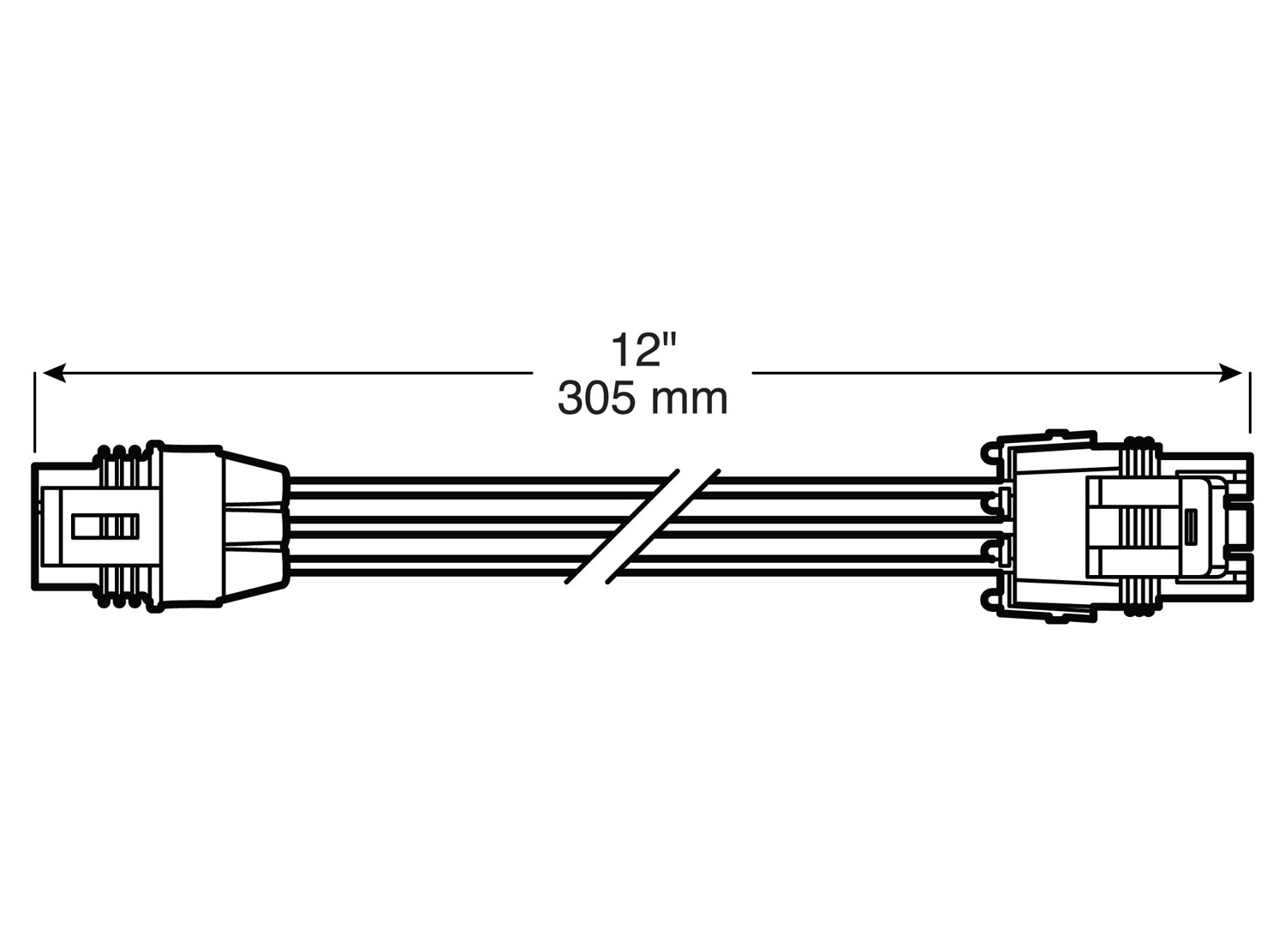 LED 3-Wire Molded AMP, Plug, To Packard Adapter, poly bag