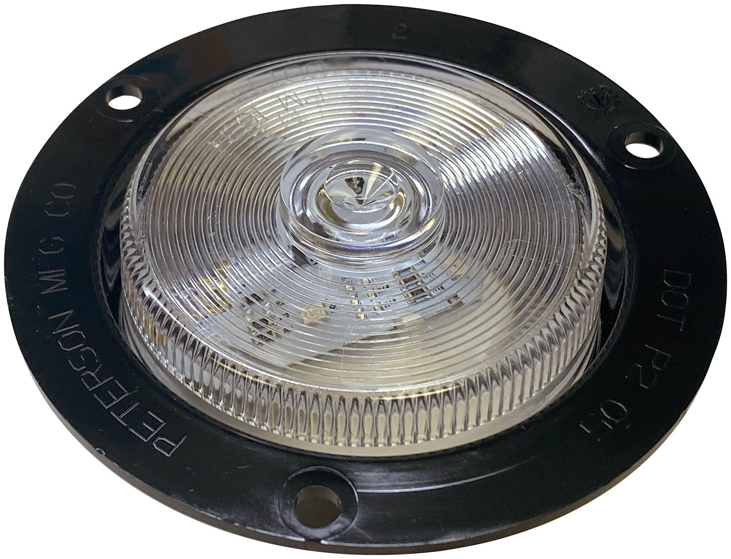 LED Marker/ Clearance, PC-Rated, Round, Clear Lens, AMP, w/ Flange, 2.5 inch, amber, clear lens, bulk pack - Image 3