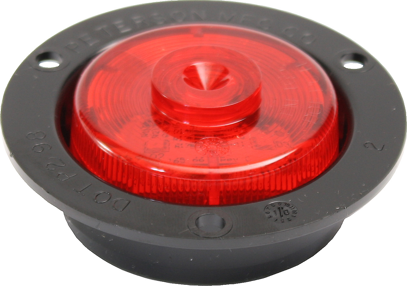 LED Marker/ Clearance, PC-Rated, Round, AMP, w/ Flange, 2.0 inch, red, bulk pack
