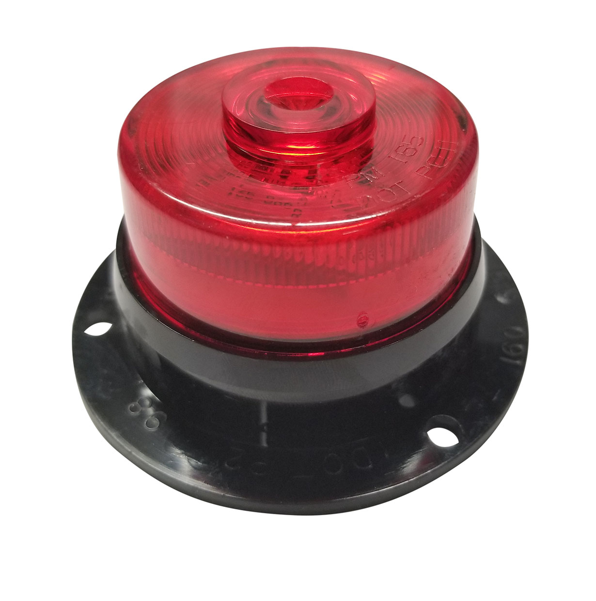 LED Marker/ Clearance, PC-Rated, Round, Side Marker Flange, 2 inch, red, bulk pack
