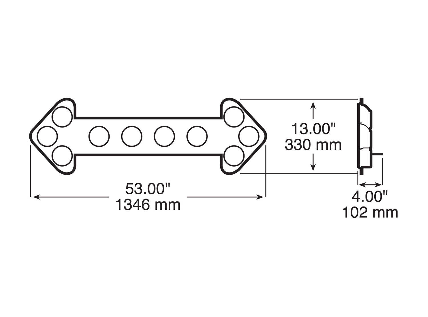 LED Warning Light, Arrow Stick, 55 inch, amber, box