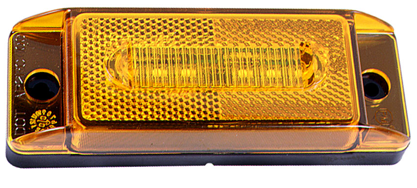 PC-Rated Clearance/Marker w/ Reflex; amber; poly bag