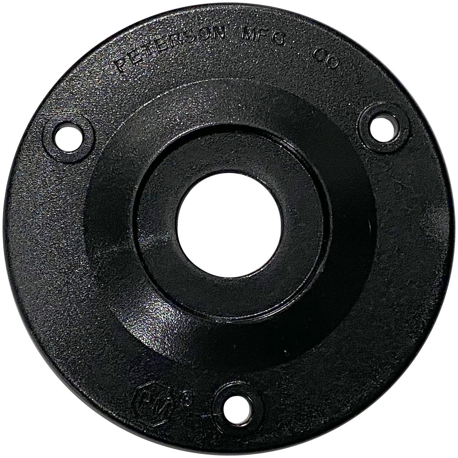 Bracket for 0.75 inch Diameter Mounting Hole, 3.25 inch dia., flat back; black; bulk pack