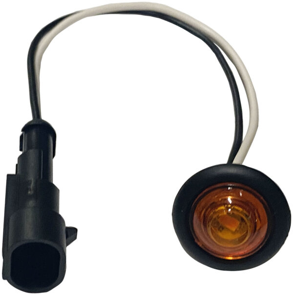 LED Marker/ Clearance, PC-Rated Round, w/ AMP Connector 0.75”, amber, bulk pack