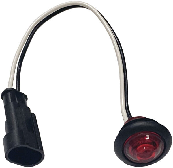 LED Marker/ Clearance, PC-Rated Round, w/ AMP Connector 0.75”, red, bulk pack