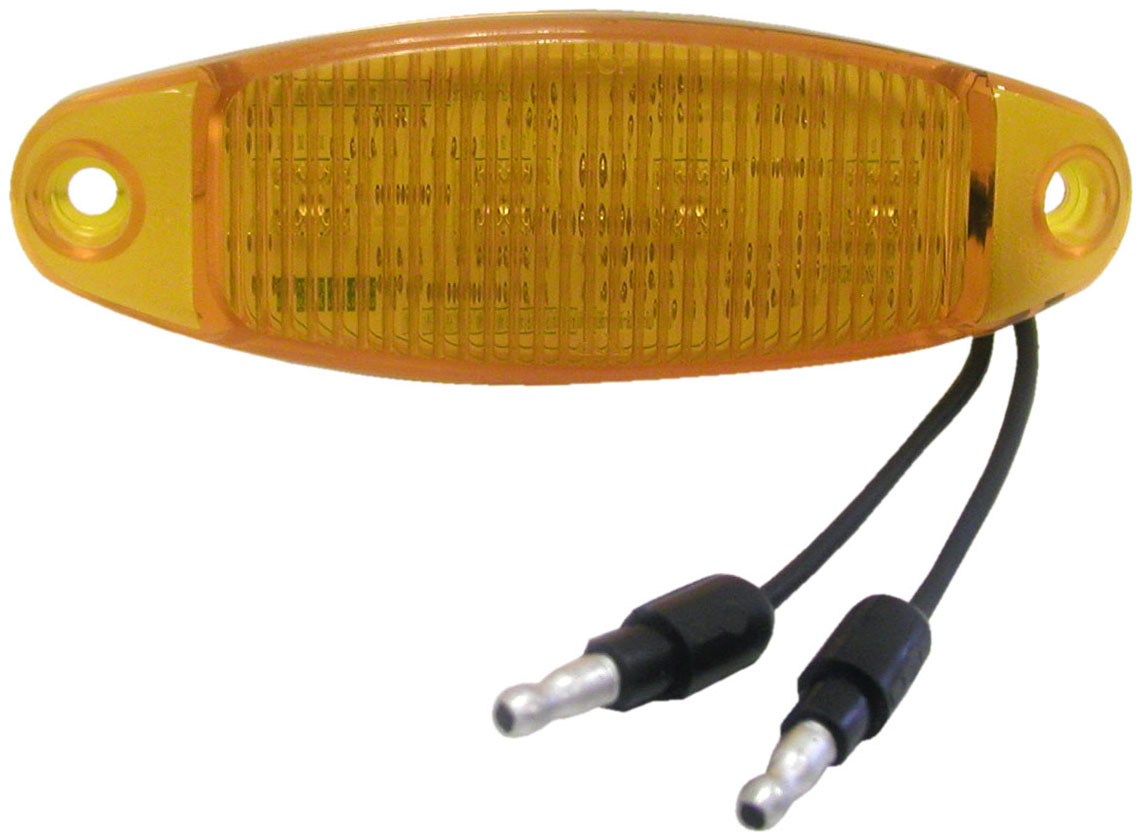 Oval Surface-Mount Clearance/Side Marker Light, 12 Volt; amber .180 bullets; bulk pack