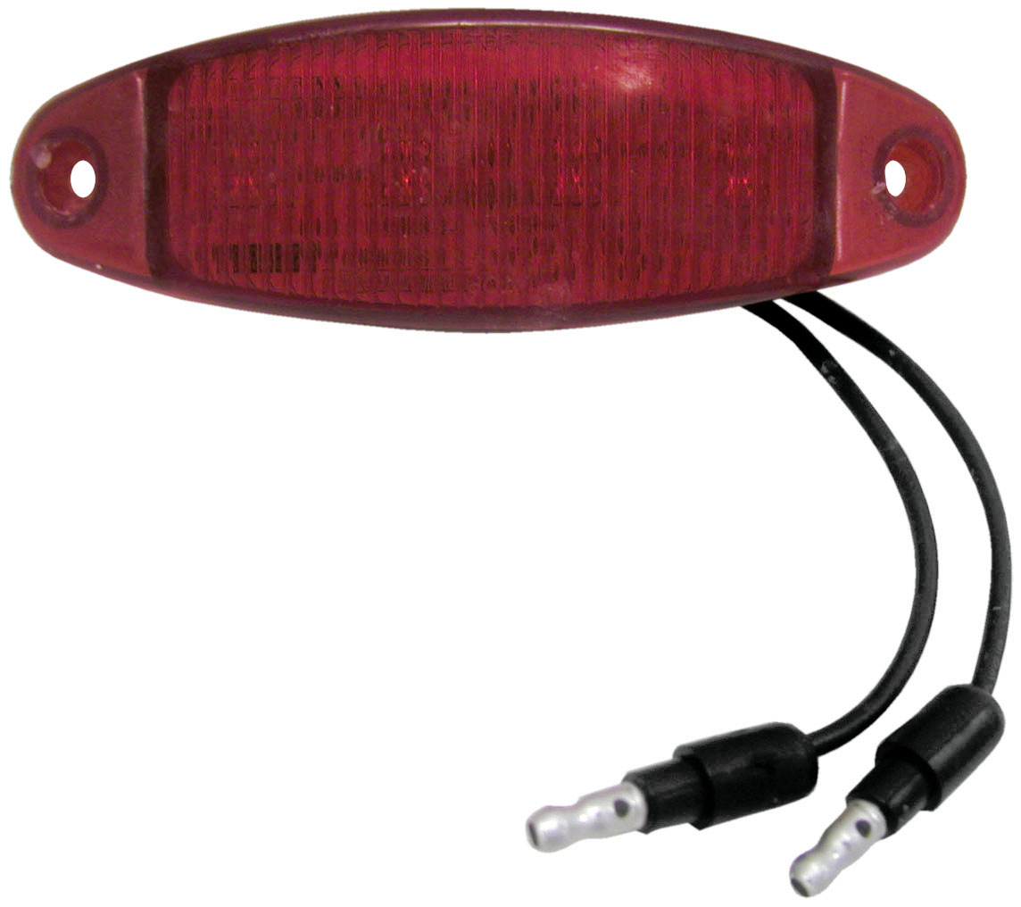 Oval Surface-Mount Clearance/Side Marker Light, 12 Volt; red .180 bullets; bulk pack