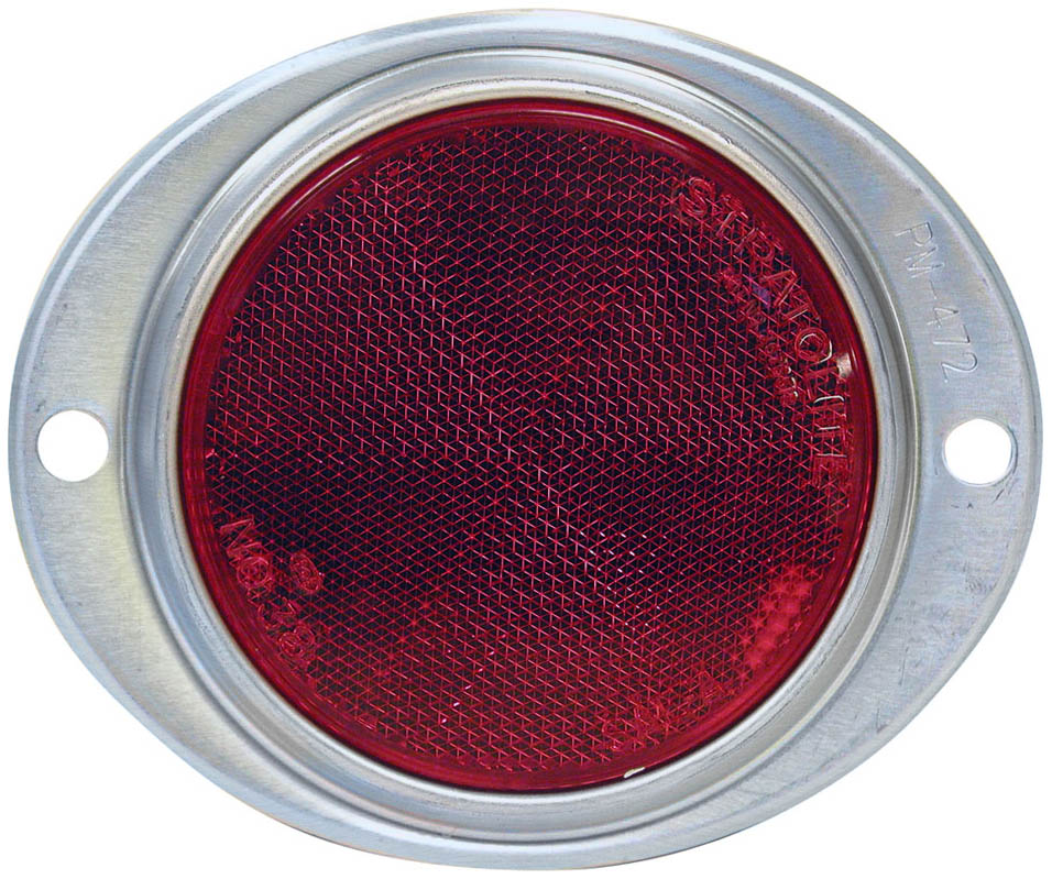 Aluminum Oval Reflector; red; bulk pack