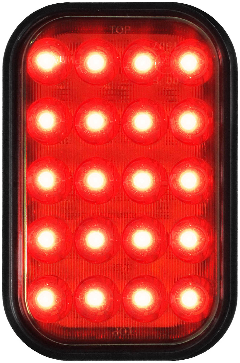 LED Fog Light, Rectangular, Red Rear, 5.30 inch3.44 inch, Multi-volt, red, clear lens, bulk pack