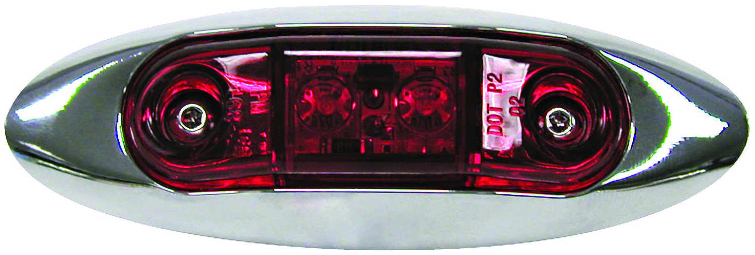 Mini Surface-Mount Clearance/Side Marker Light, Multi-volt; red kit w/ bezel; poly bag
