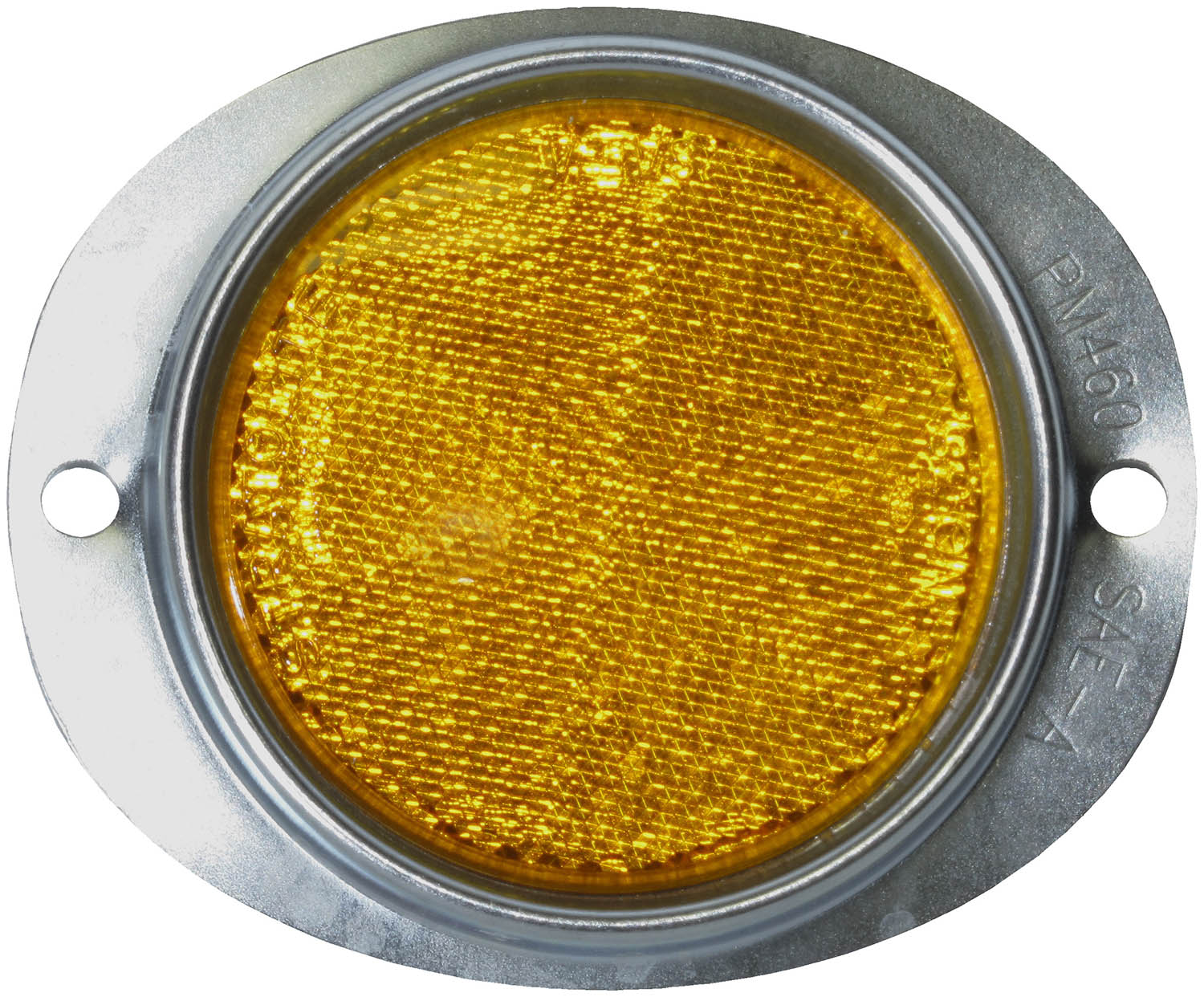 Steel Oval Reflector; amber; bulk pack