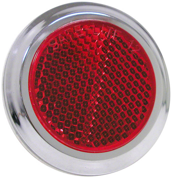 Steel Oval Reflector; red; bulk pack