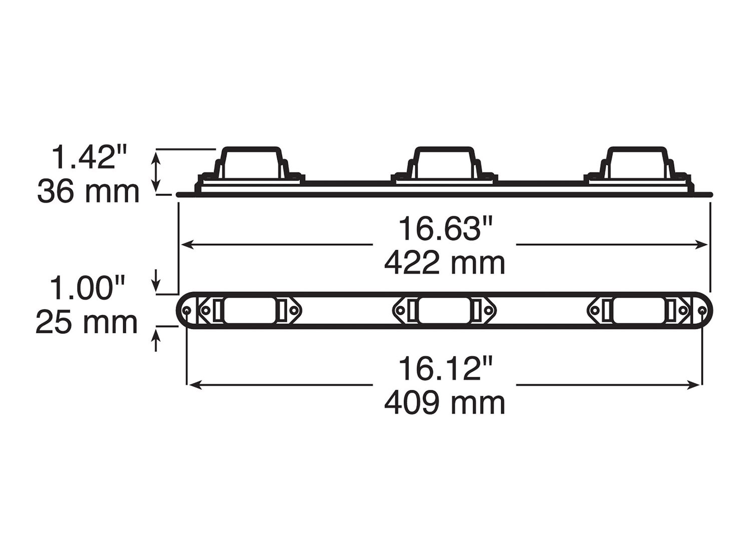 Mini Light Bar; amber; bulk pack