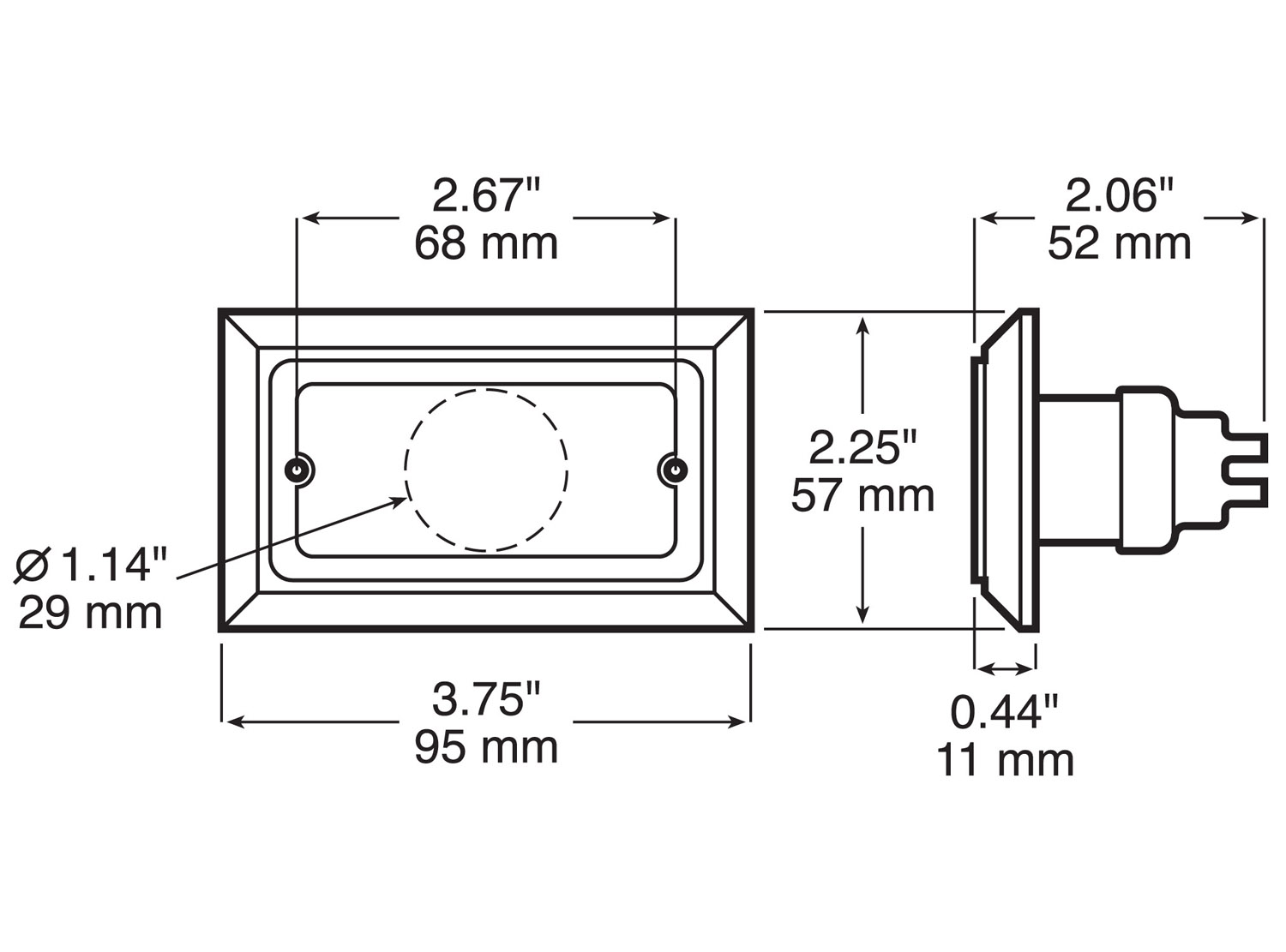 Clearance/Side Marker Light w/ Reflex; amber; bulk pack