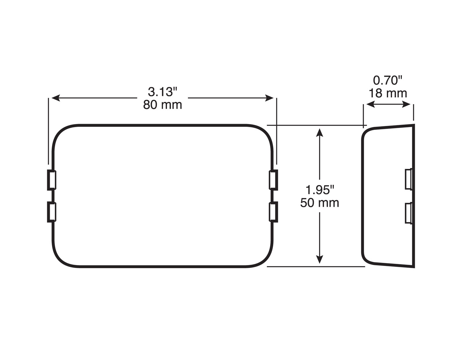 Clearance/Side Marker Light w/ Reflex; red; bulk pack