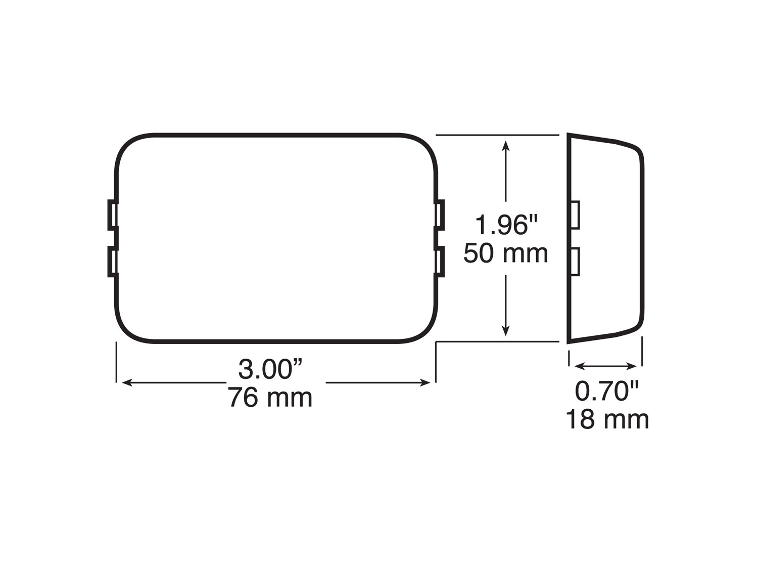 Clearance/Side Marker Light w/ Reflex; red; bulk pack