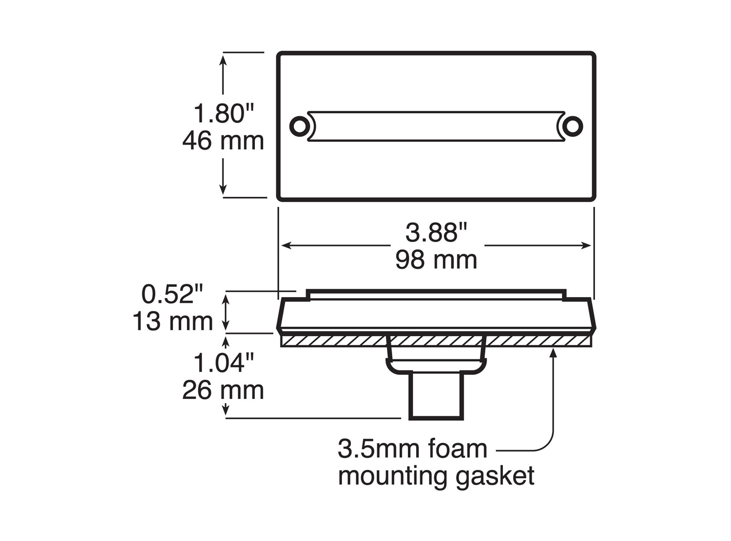 Clearance/Side Marker Light w/ Reflex; red; bulk pack
