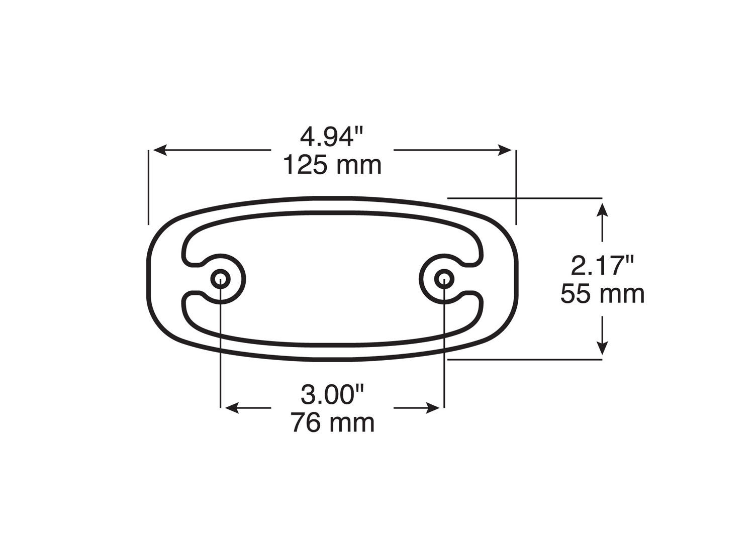 Chrome Bezel for 133 Series Lights; oblong, chrome; bulk pack