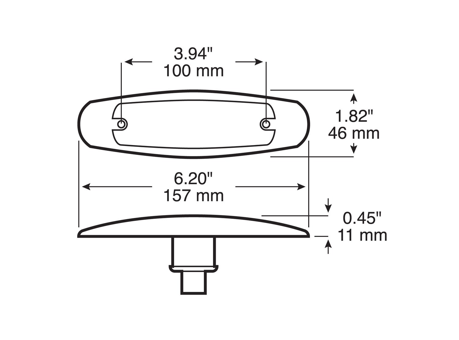 Clearance/Side Marker Light w/ Reflex; amber; bulk pack