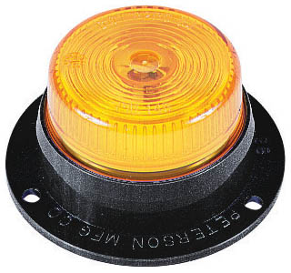 2 inch Round PC-Rated Clearance/Side Marker Light, amber surface mount, bulk pack