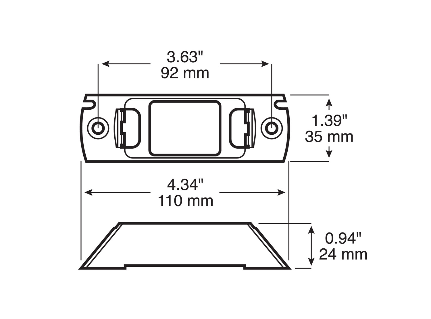 Surface Mount Bracket; white; bulk pack