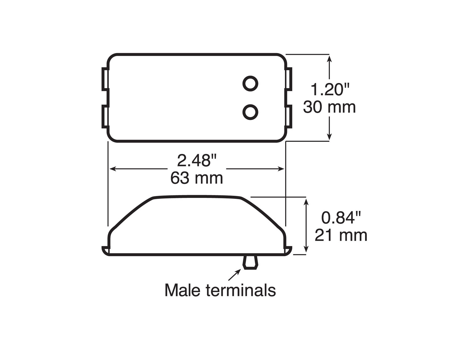 PC-Rated Clearance/Side Marker Light; amber; bulk pack