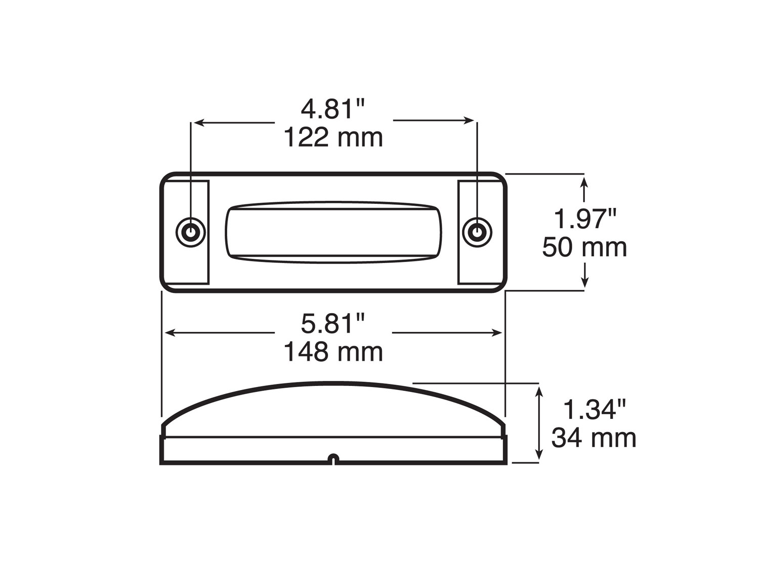 Sealed PC-Rated Hard Hat II Marker Light; amber, sealed; bulk pack