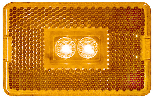 Marker Light w/ Reflex; amber stripped + ring; bulk pack