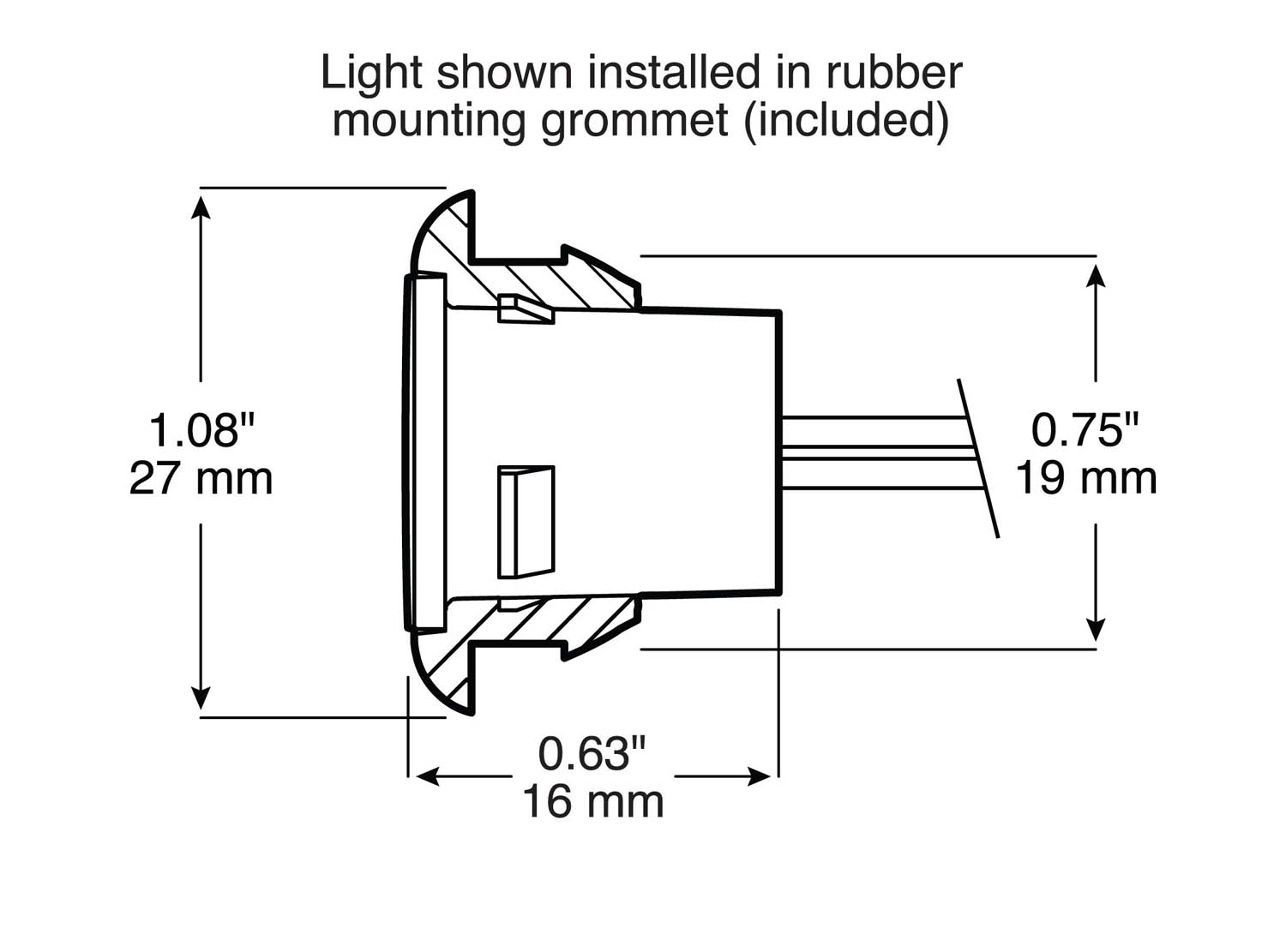 LED Utility, Round, 0.75 inch, white, bulk pack
