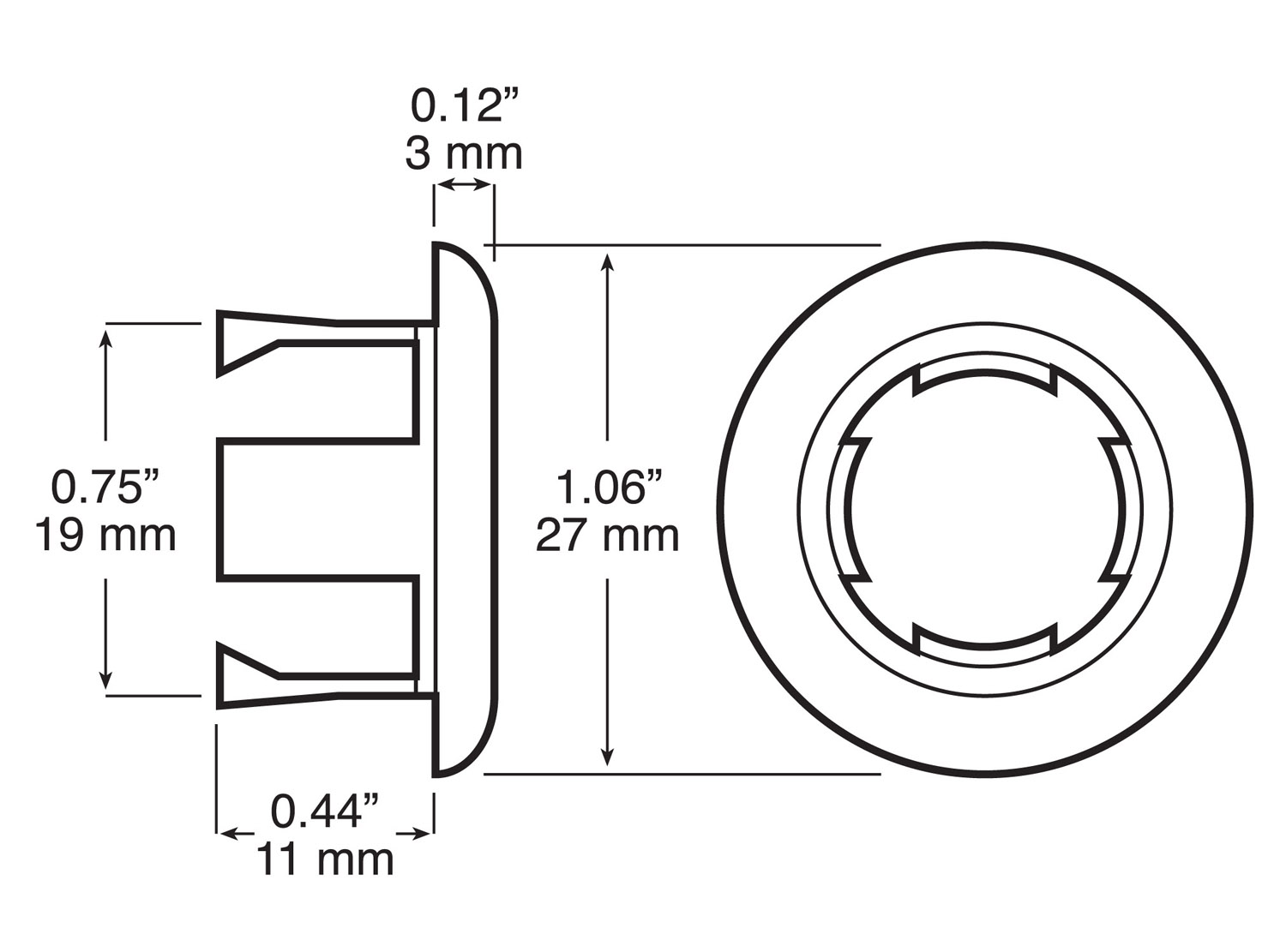 Plastic Anti-Theft Bracket; chrome; bulk pack