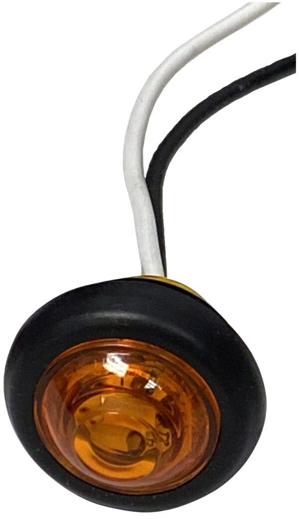 LED Marker/ Clearance, PC-Rated Round, Kit w/ ABS Sticker, 0.75", amber, poly bag