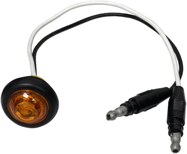 LED Marker/ Clearance, PC-Rated, Round, w/ two .180 Bullets, 0.75", amber, Viz Pack