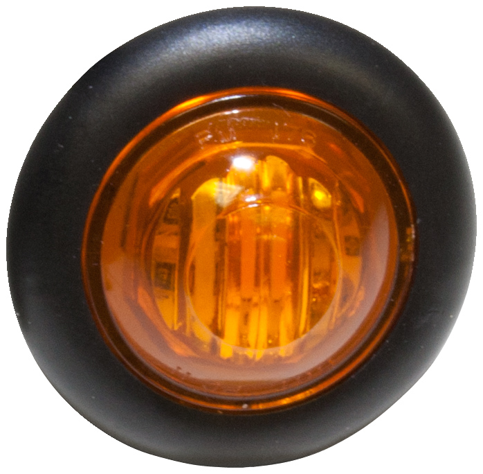 LED Marker/ Clearance, PC-Rated Round, w/ two .180 Bullets, Kit 0.75 inch, amber, poly bag