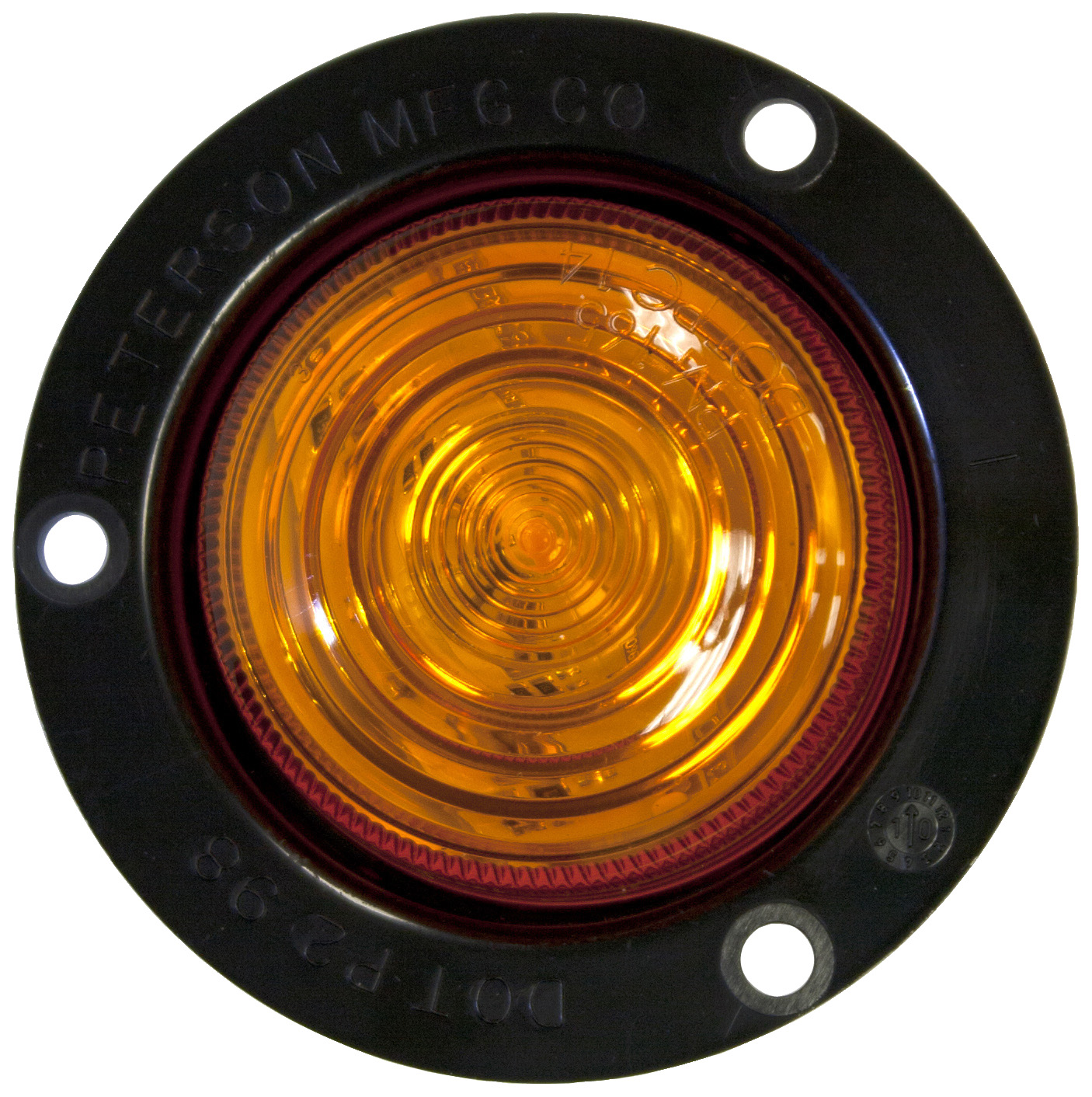 PC-Rated 2 inch Clearance & Side Marker Light; amber, flange; bulk pack