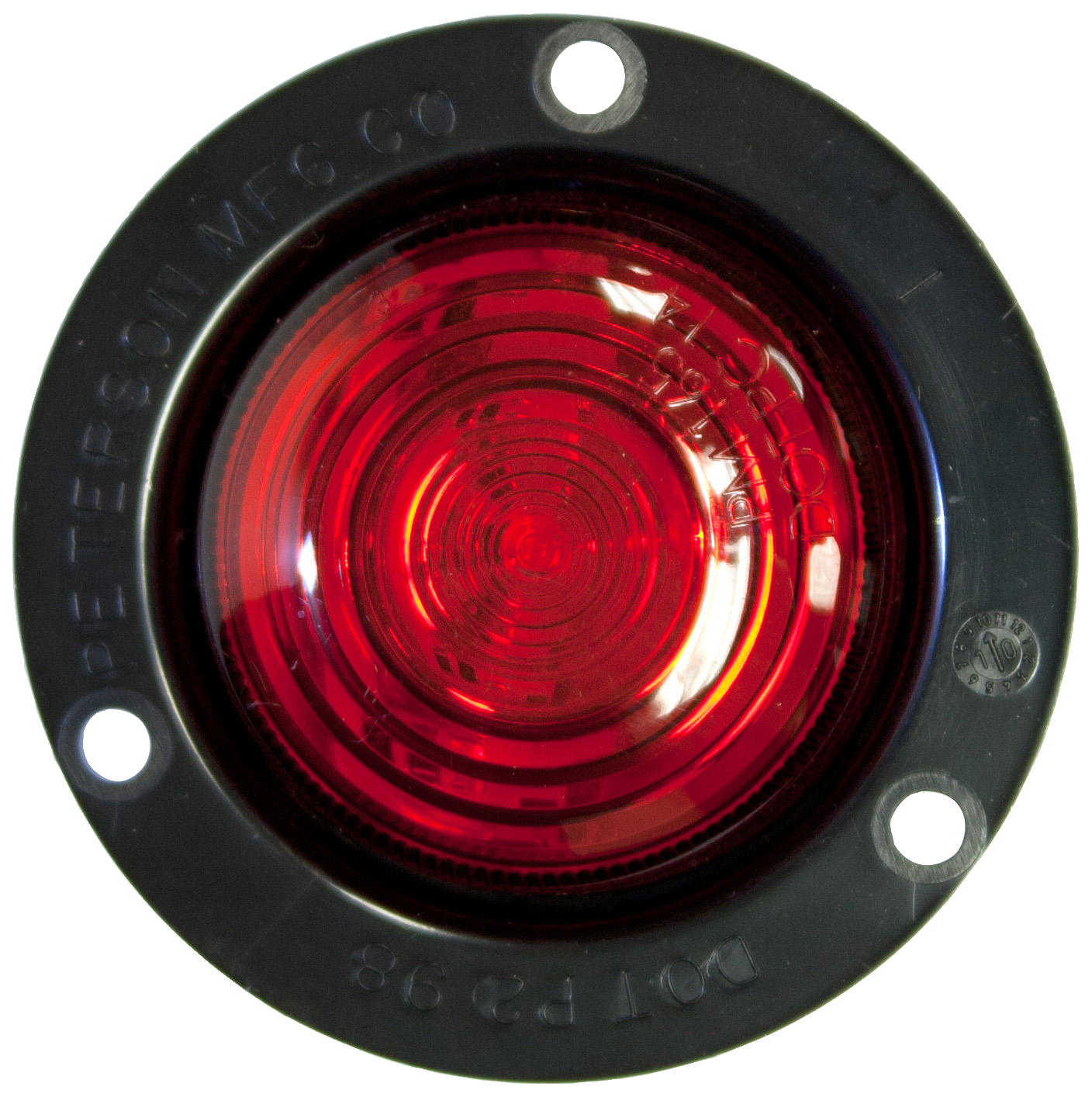 PC-Rated 2 inch Clearance & Side Marker Light; red flange; bulk pack