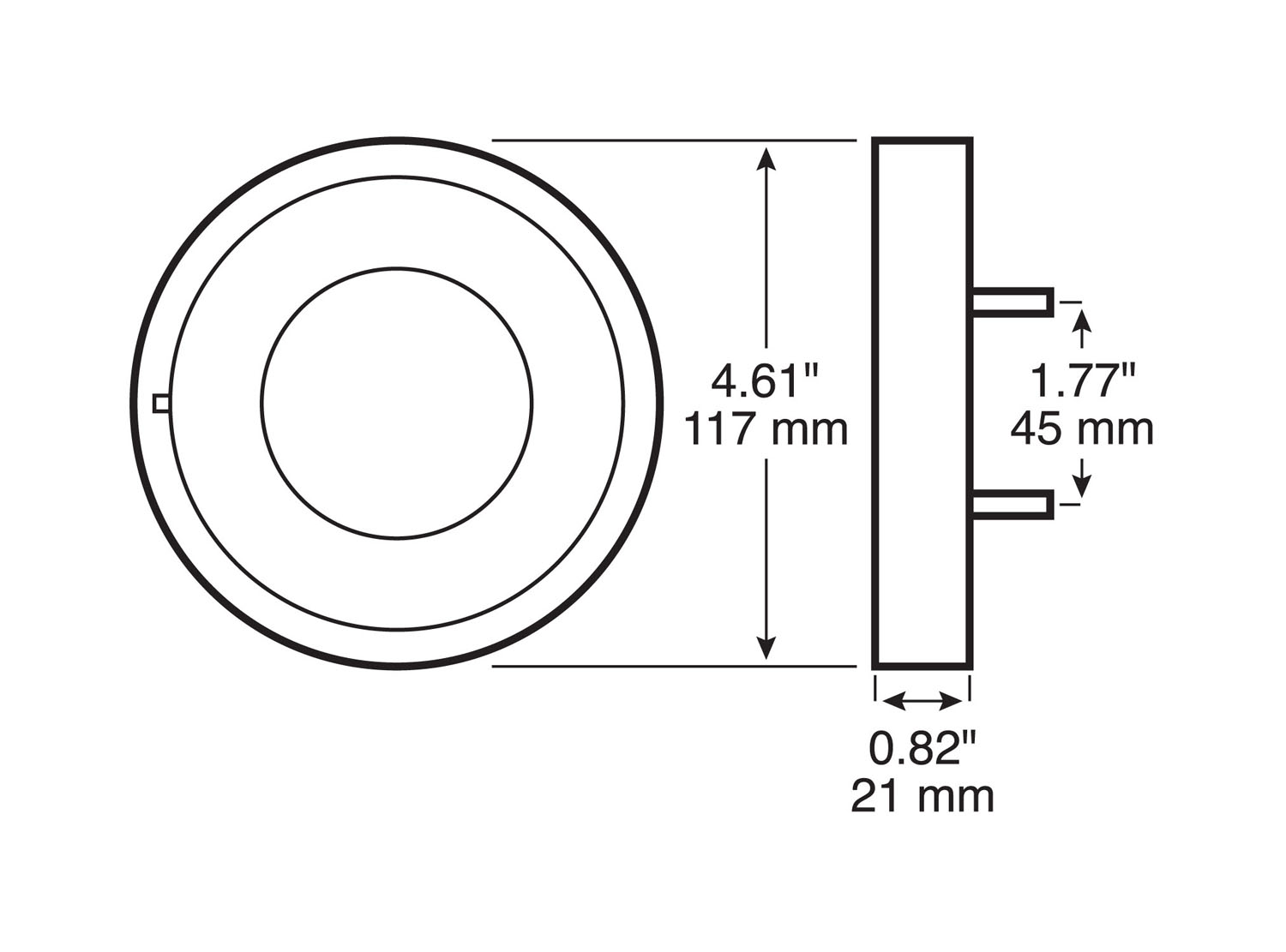LED ECE Combination Reverse & Rear Fog Light, red/white Combination; stud mount; bulk pack