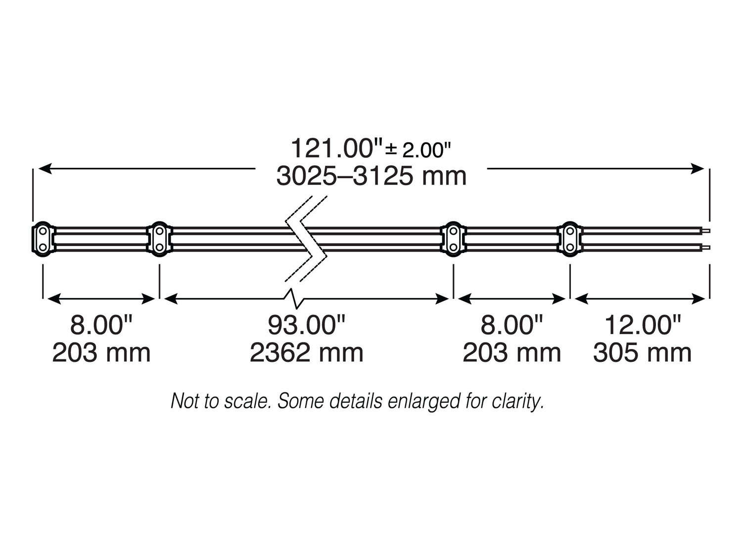 Clearance/Marker / ID Wire Harness, front; 10 foot; bulk pack