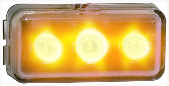 Ultra-Mini LED Strobing Light w/ Sync; amber, type 1; poly bag - Image 3