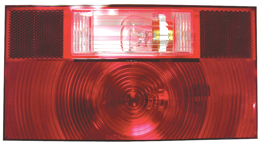 RV Combination Rear Light With Reflex; red w/ back-up light; Viz Pack