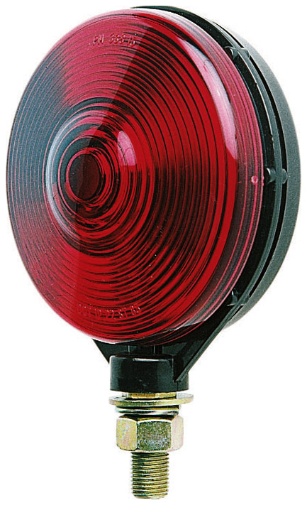 Single-Face Pedestal Stop / Turn / Tail Light; red, dual function; bulk pack