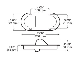 Lumen X® AMP Oval CA Title 13 Auxiliary Mid-Turn Light w / Reflex, Clear Lens, flange, poly bag