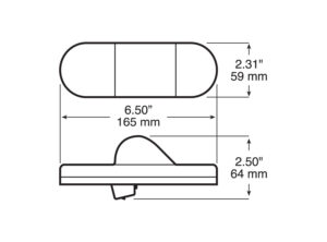 Lumen X® AMP Oval CA Title 13 Auxiliary Mid-Turn Light w / Reflex, Clear Lens, grommet, bulk pack