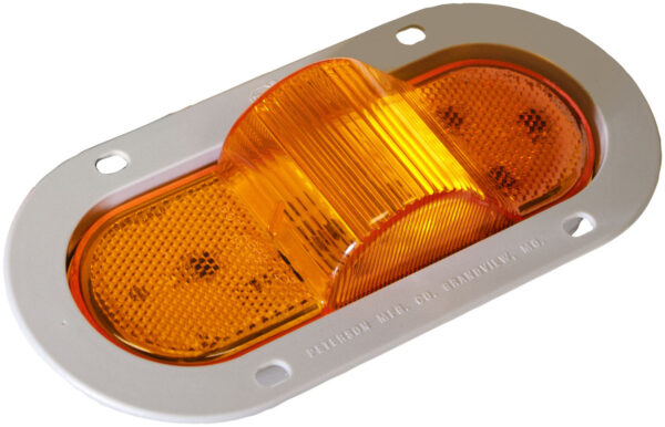LED Mid-Turn/ Side Marker, Oval, w/ Flange, 7.88"X3.63", amber, bulk pack