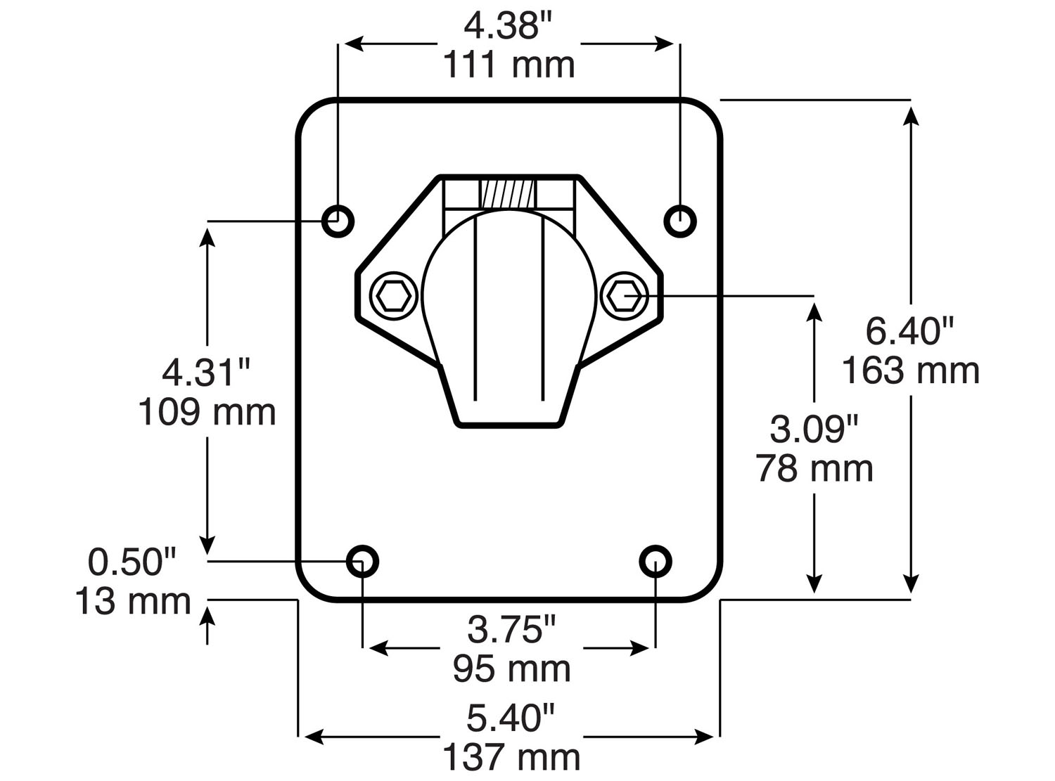 Trailer Nose Box, J560 nose box; solid pins; poly bag