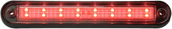 LED Marker/ Clearance, P2, Rectangular, Clear Lens w/ Black Bracket 6.36"X1.05" Multi-volt, red, poly bag