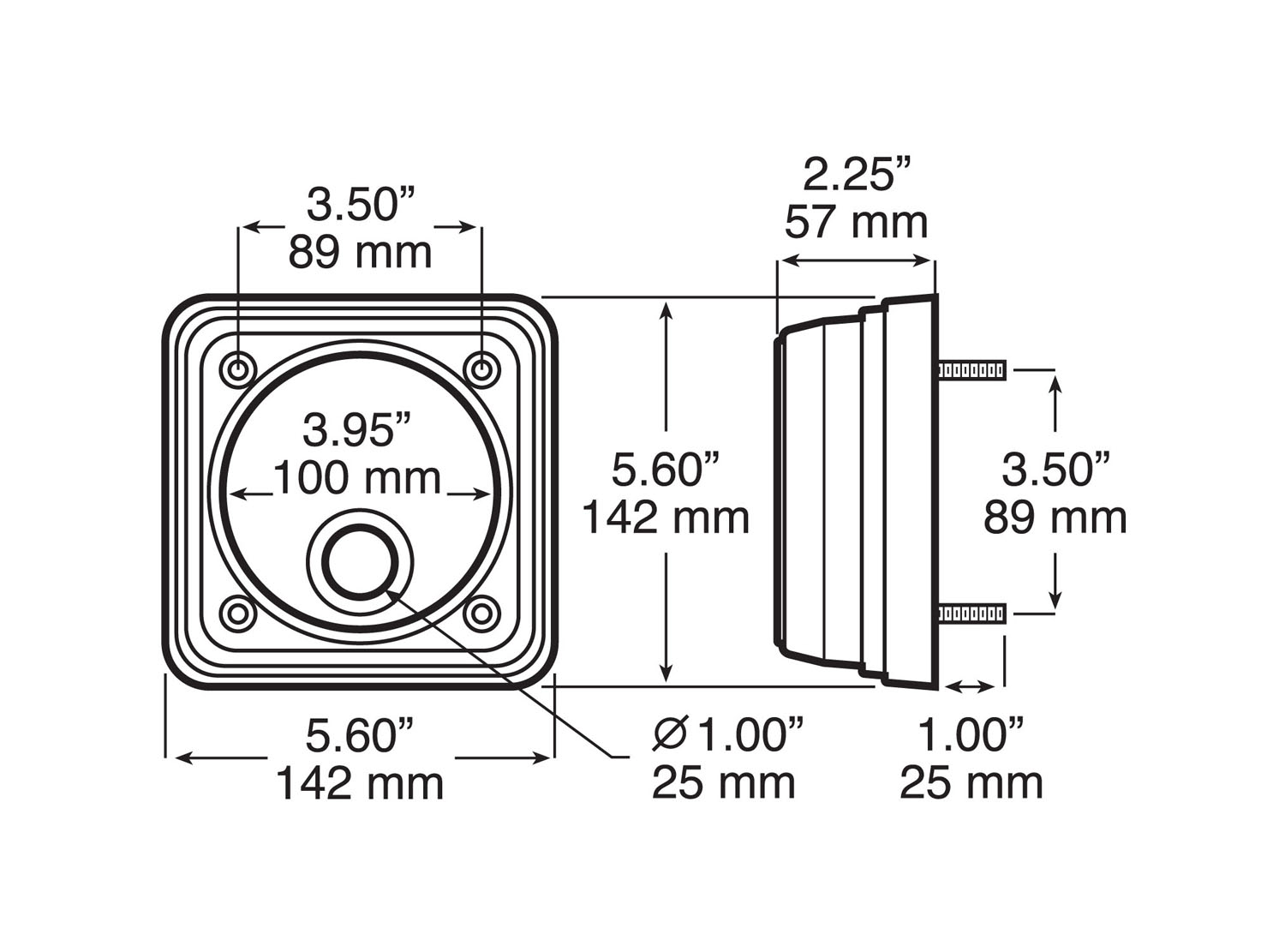 License Light Spacer Bracket; single light; poly bag