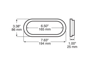 Oval Mounting Grommet, black oval, bulk pack