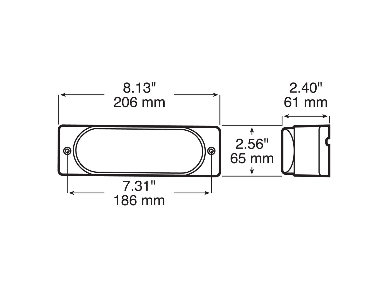 Sealed Oval Surface Mount Stop / Turn / Tail Light; red; poly bag