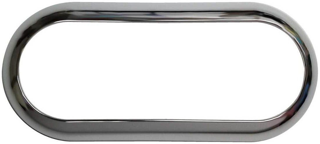 Oval Snap-On Bezel; chrome oval; poly bag