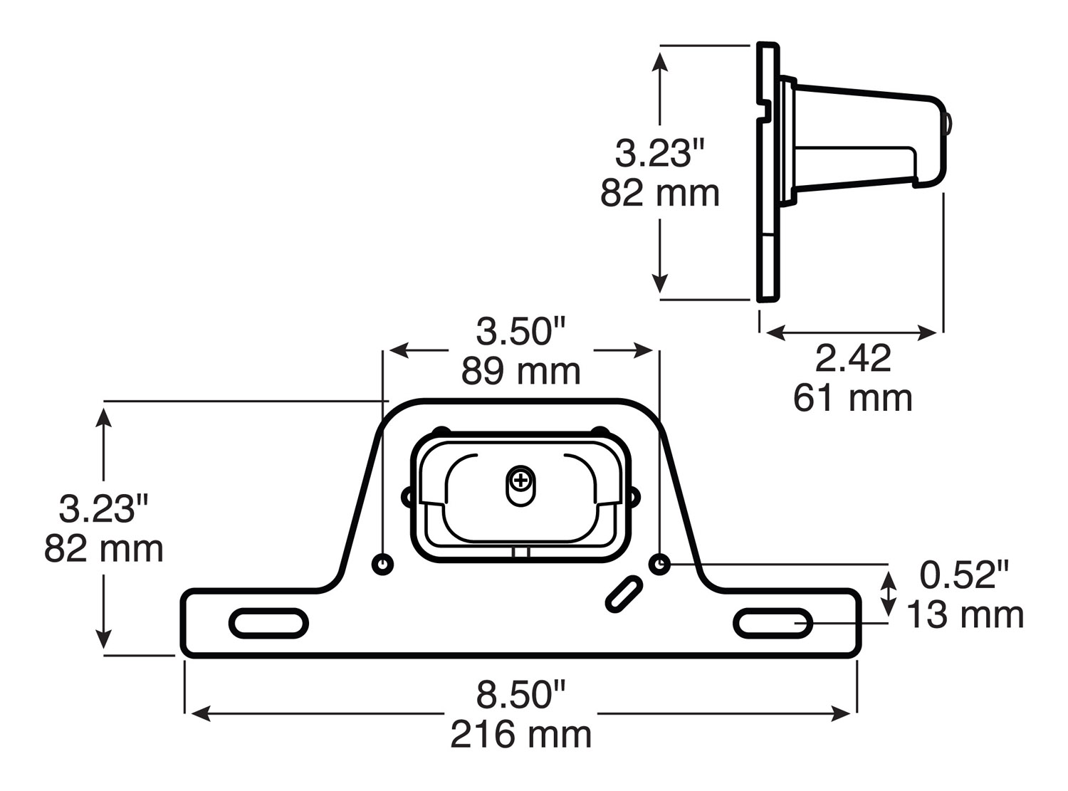 License Plate Light; w/ poly bracket; bulk pack